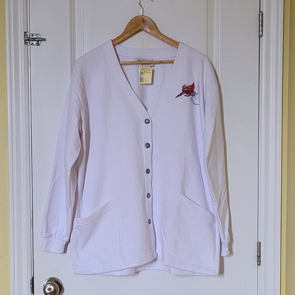 Northern Reflections cardigan sweater vintage sweatshirt red cardinal winter 90s - Picture 5 of 16